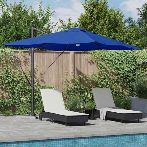 Parasol Sand excentré en aluminium et polyester avec LED solaire pour extérieur