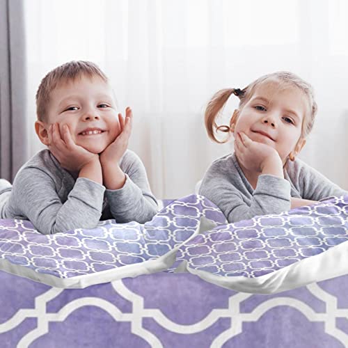 Parure de lit thermique violette au tissage isolant et motif mosaïque - 3