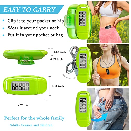 Gzvxuny 3D Walking Pedometer with LED Backlight, USB Rechargable Step Counter with Removable Clip and Lanyard, Accurately Track Steps for Men Women - Image 3