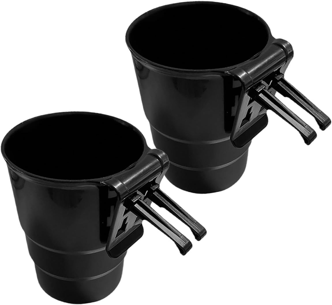 2pcs Car Air Vent Cup Holder Organizer Portable Multifunctional Drink Stand for Bottles Phones Items Compact Black Car Outlet Holder