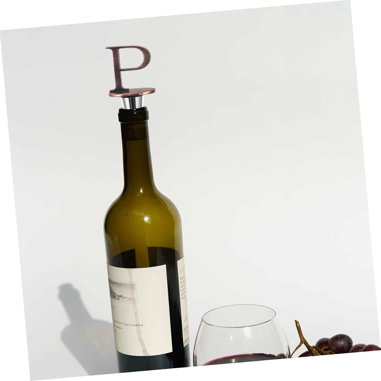 P Shaped Wine Bottle Stopper, Reusable Zinc Alloy Silicone Seal