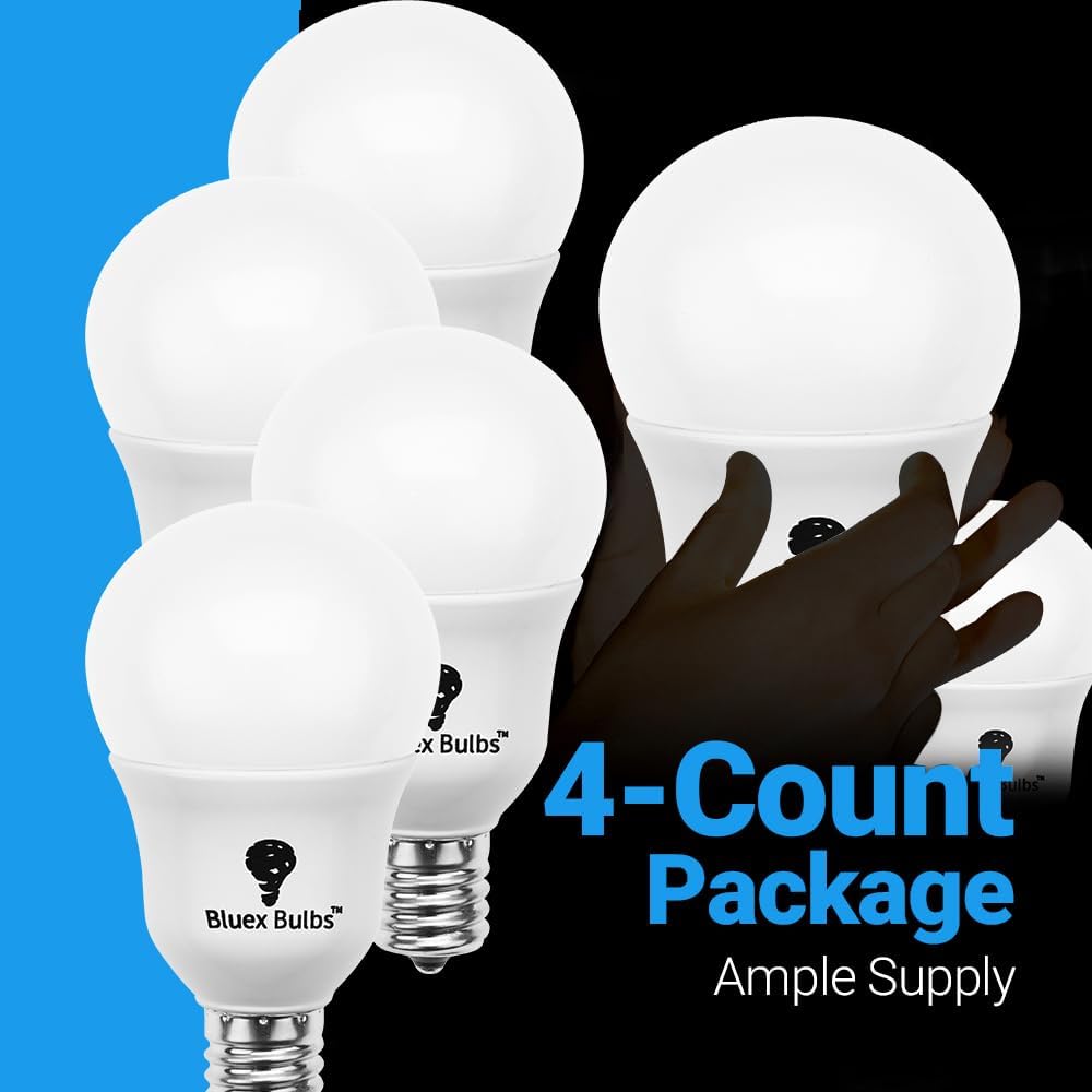 4 Pack BlueX G14 LED Bulb 4 Pack – E17 Intermediate Base, 6W (60W Equivalent), 600 Lumens, Non-Dimmable 120V Small Globe LED Bulb for Kitchen, Pendant Fixtures, Dinning Room (5000K - Daylight)