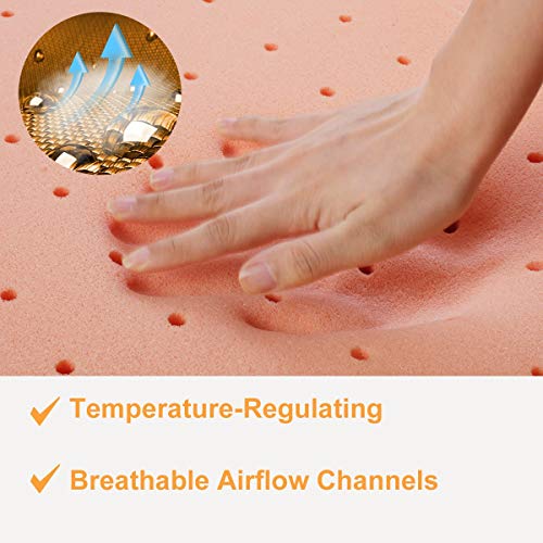 Maxzzz 2 Inch Mattress Topper Full, High Density Copper & Memory Foam Mattress Topper, Foam Topper Pad With Breathable Removable Cover, Ventilated & Certipur-Us Certified Bed Topper #TOP2