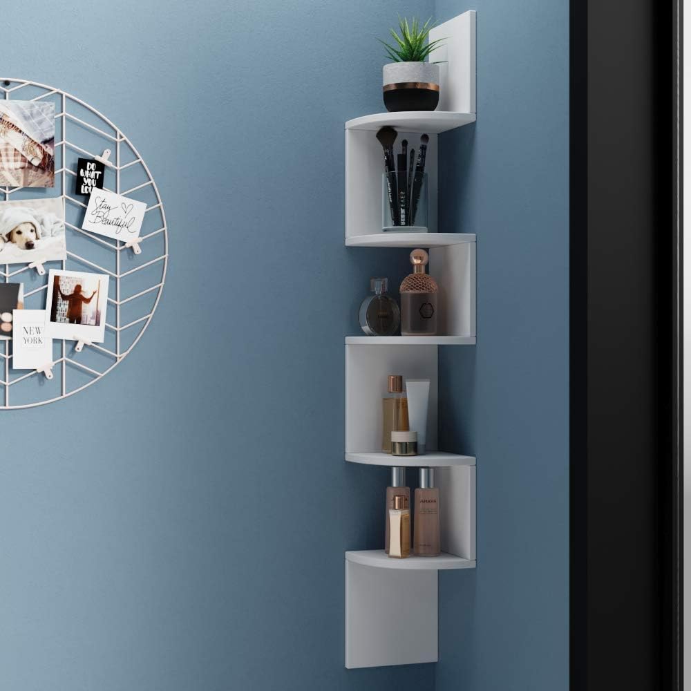 Storeinuk 5 Tiers Wall Mounted Floating Bookcase Unit Display Shelving