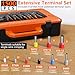 Preciva Ferrule Crimping Tool Kit with 1500PCS Wire Connectors, Hexagonal Crimping Pliers for AWG 28-5 Crimper Adjustable Ratcheting Wire Crimping Tool
