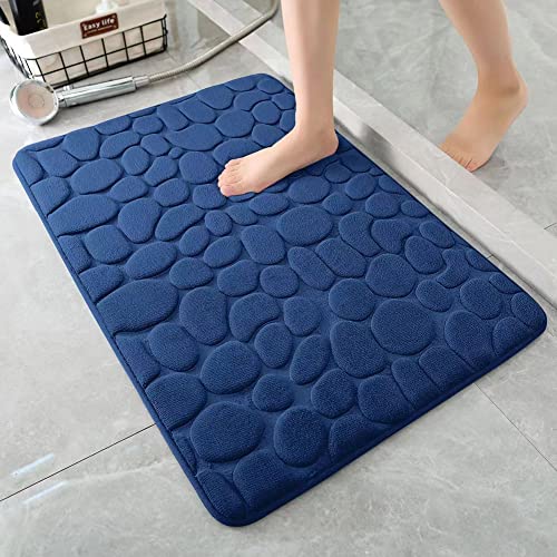Tapis de douche bleu marine 40x60 cm épais et lavable pour la maison - 2