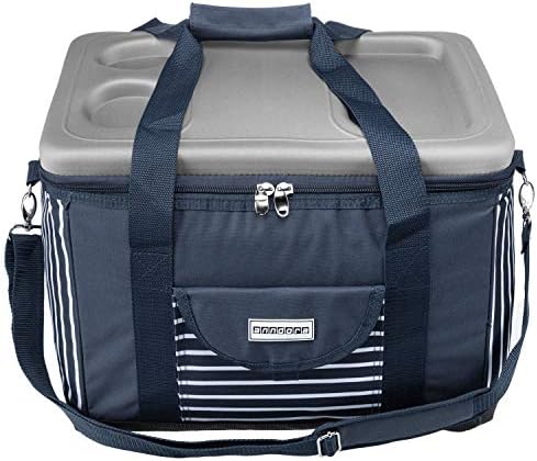 anndora Cool Bag, XL, Black / White Polka Dots, 40 L - Insulated Picnic Bag, Xl Navy Blue White (Blue) - TW-1886-232