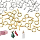 10 Packungen (insgesamt 1000 Stück) vergoldete Eisenösen mit Schraubösen für Schmuck und Bastelarbeiten