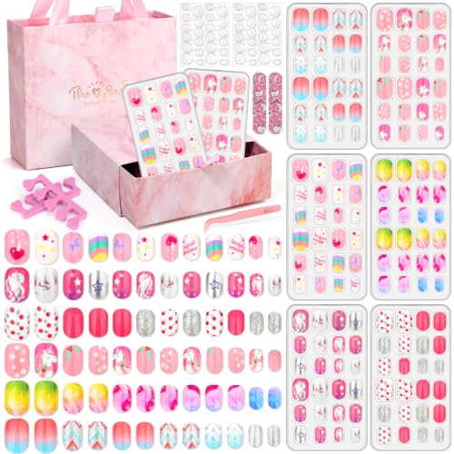 144 Pcs Press On Nails for Kids