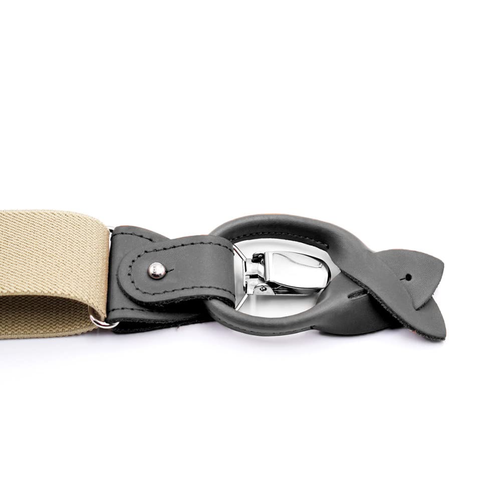 Tirantes para pantalones de hombre Tirantes de cuero genuino for hombres en forma de Y, resistentes, ajustables, elásticos, for pantalones, correas, cinturón, regalos for bodas, padres y esposos(Burgu