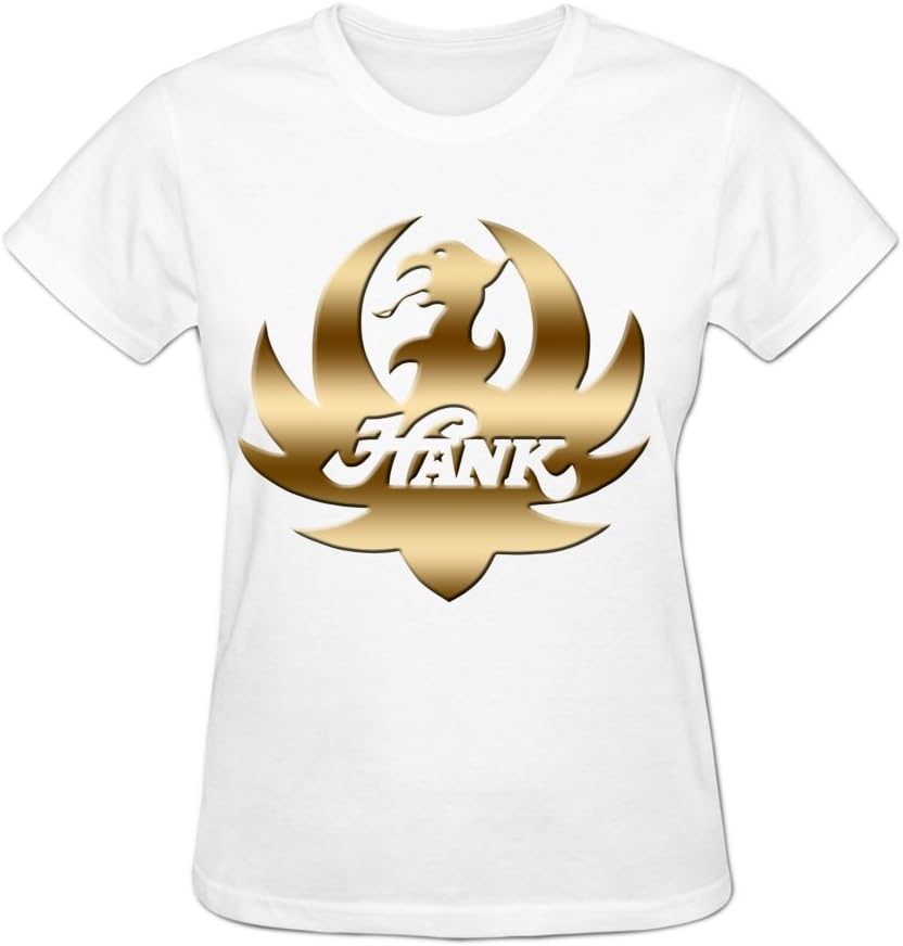 Women's Hank Williams Jr Logo Cotton T Shirt Tops Laides XL White