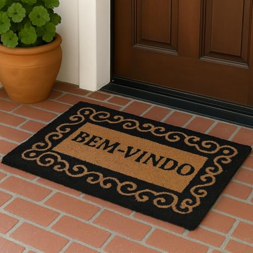 Tapete Porta Capacho Entrada Fibra Coco Antiderrapante 33x60cm (B...