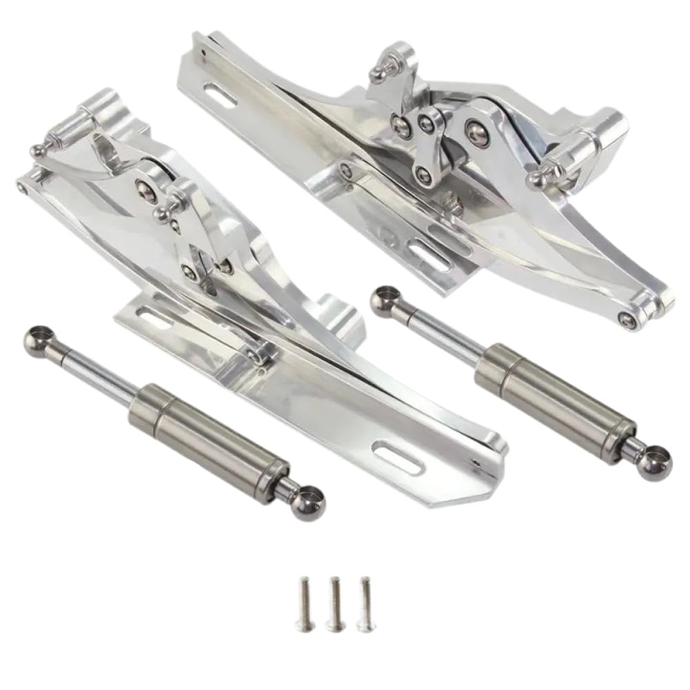 Silver Left and Right Billet Hood Hinge Kit Pair Compatible with Mustang 1971 1972 1973 4.1L 5.0L 5.8L 7.0L L6 V8
