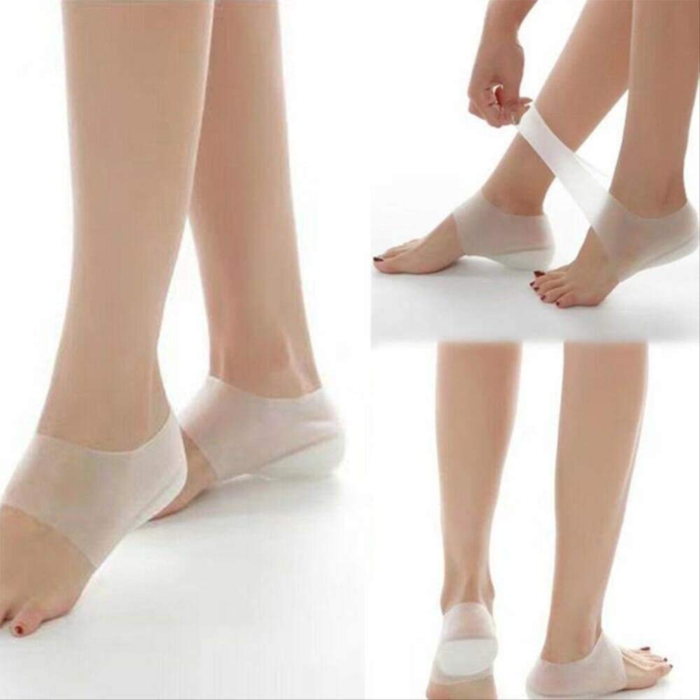 1 par de plantillas de gel. Plantilla interior invisible. Conjunto de talón de silicona. Cojín suave para los pies. Almohadilla de altura interior. Almohadilla de talón unisex. Plantilla de calcetín