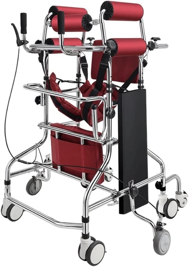LICHUAN 200kg/440lbs Rollator Walker with Seat for Elderly Seniors Rehabilitation Training Adult Walking Bracket Eight Wheel Height Width Adjustable