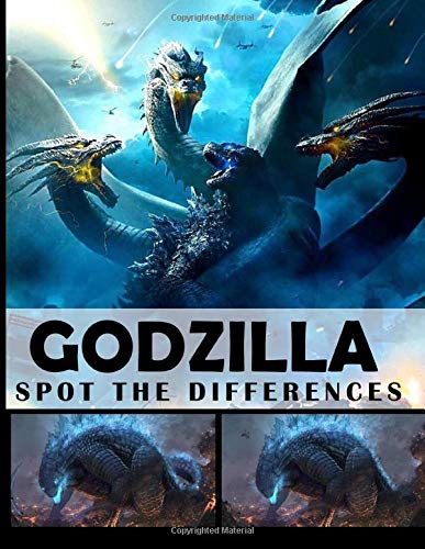 Godzilla Spot The Difference: Godzilla Activity Spot The Differences Books For Adult