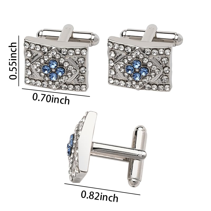 Set de Mancuernillas y Clip para Corbata en Plateado miniatura 2