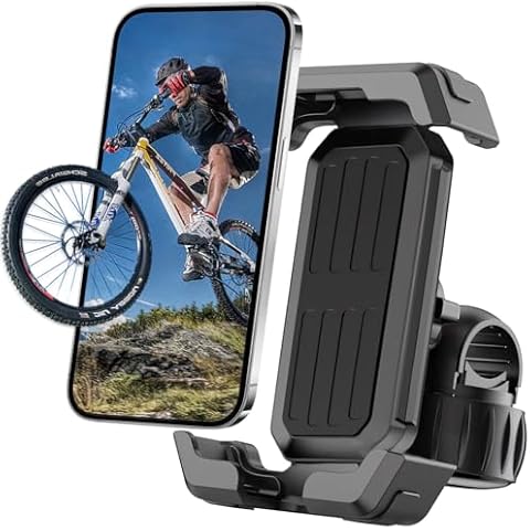 Victoper Bike Phone Holder, Motorcycle Handlebar Cell Phone Clamp, Motorcycle Phone Mount, Scooter Phone Clip for 5.5" to 6.7" Smartphones for Bicycle, Electrict Vehicle, Mountain Bike Cover