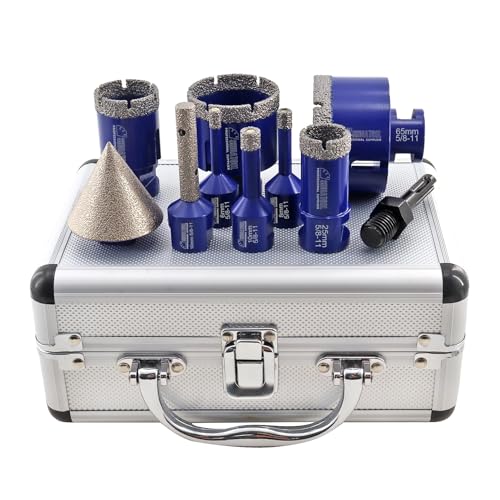 Image of SHDIATOOL Diamond Drilling Core Bits Set Chamfer Bits for Porcelain Tile Marble Ceramic Granite Milling Kit 5 /8 inch-11 10pieces