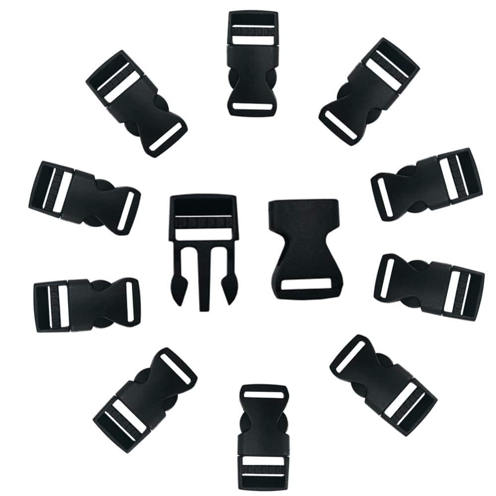 Ruidee 10Pcs Adjustable Plastic Side Release Buckles for DIY Craft Backpack Straps (20mm)