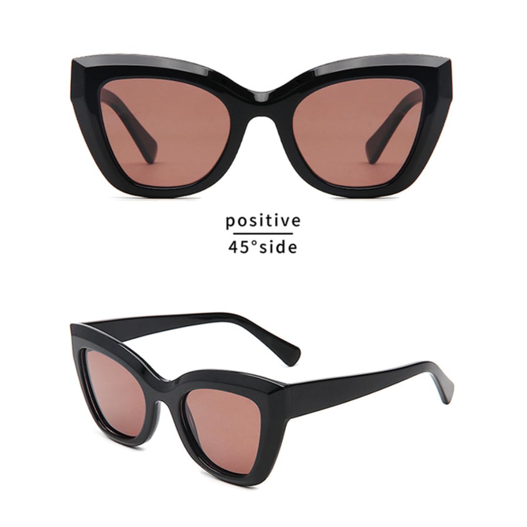 Gafas de sol polarizadas de acetato grueso estilo retro con forma de ojo de gato para hombre y mujer, protección UV400.