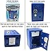 Kids Safe Bank, Made of Metal, with Key and Combination Lock, (Blue)