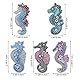 VETPW 5 Stück 5D DIY Diamant Malerei Schlüsselbund mit Seepferdchen Design, Doppelseitig DIY Full Drill Diamond Pasted Painting Keychain für Damen Geldbörse Rucksack Handtasche Dekoration