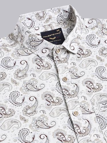 Image of Majestic Man Pure Cotton Slim Fit Printed Casual Shirt for Men