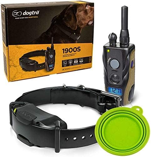 Dogtra 1900S E Collar - 3/4 Mile Remote Trainer with LCD Screen - Fully Waterproof Collar - Bonus Imprinted eOutletDeals Collapsible Pet Travel Bowl