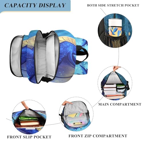 Cartoon Blue Dragon Backpack Lightweight Daypack Laptop Backpack School Elementary Travel Computer Bookbag4