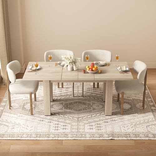 Extendable Dining Room Table, 55'' to 78'' Rustic Expandable Rectangle