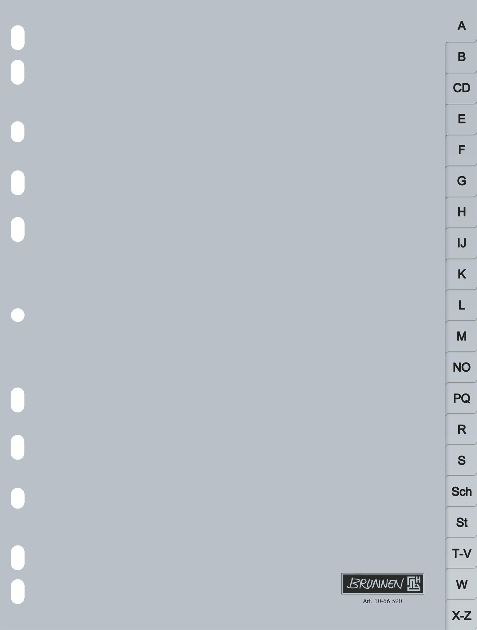Brunnen 1066590 A-Z Index for Folders/Ring Binders Plastic for A4 A-Z Tabs 20 Sheets Grey