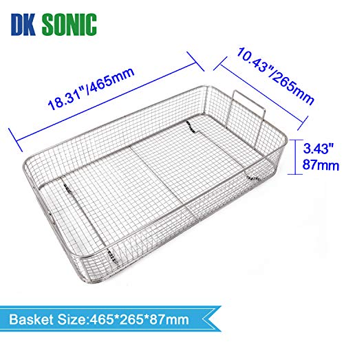 Large Professional Ultrasonic Cleaner-DK SONIC 22L 480W Sonic Cleaner with Heater and Basket for Metal Parts,Carburetor,Fuel Injector,Brass,Auto Parts,Engine Parts,Motor Repair Tools,etc