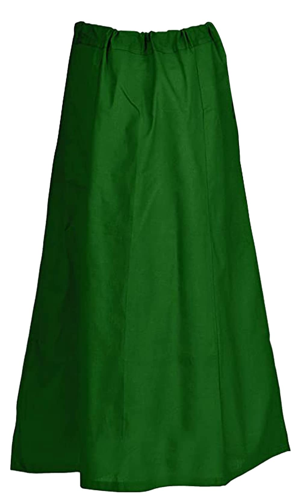 Fashnkart Cotton Petticoats For Women Indian Saree Underskirt Stitched Solid Drawstring Adjustable Waist Sari Green