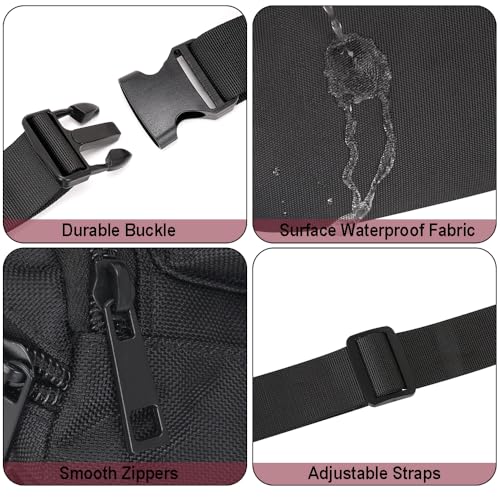 Bauchtasche Hüfttasche Herren Damen Klein Gürteltasche Sport Bum Hip Bag Männer Frauen Waist Fanny Pack für Reise Wandern Hundetraining Outdoor (Schwarz) – Bild 6