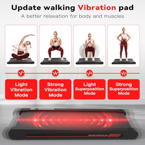 Sperax Walking Vibration Pad with APP，4 in 1 Under Desk Treadmill for Home, Portable Vibration Machine 150KG Capacity