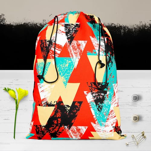 Image of ArtzFolio Triangled D2 | Reusable Sack Bag | Bag for Gym, Storage, Vegetable & Travel
