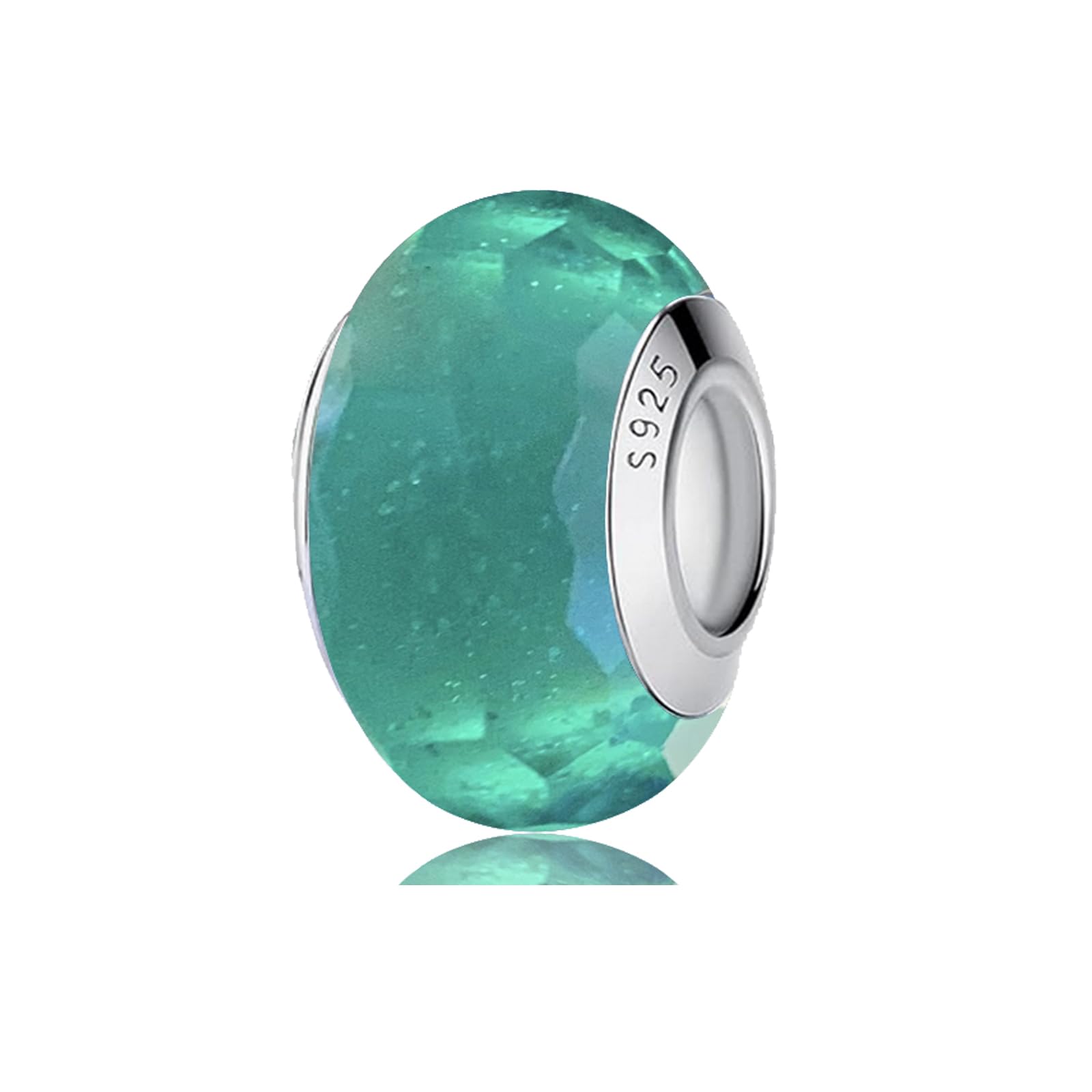 Abalorio de cristal de Murano auténtico y pulido de 4,5 mm sin piedras para pulsera Pandora 7