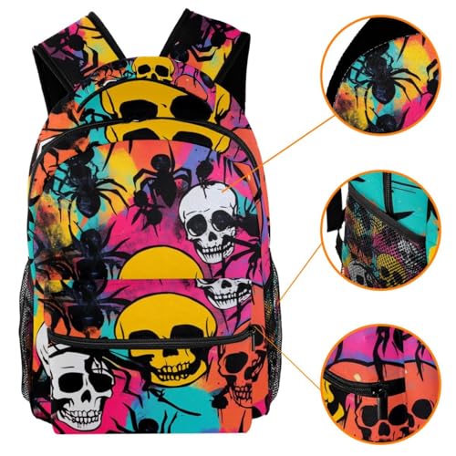Sac à dos multicolore imprimé graffitis avec grand compartiment