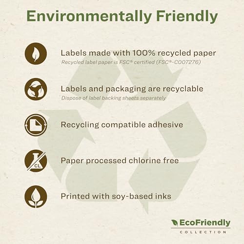 Image of Avery EcoFriendly Recycled Shipping Labels, 3-1 /3 inch x 4 inch, White, Permanent Label Adhesive, 600 Printable Labels (48464)