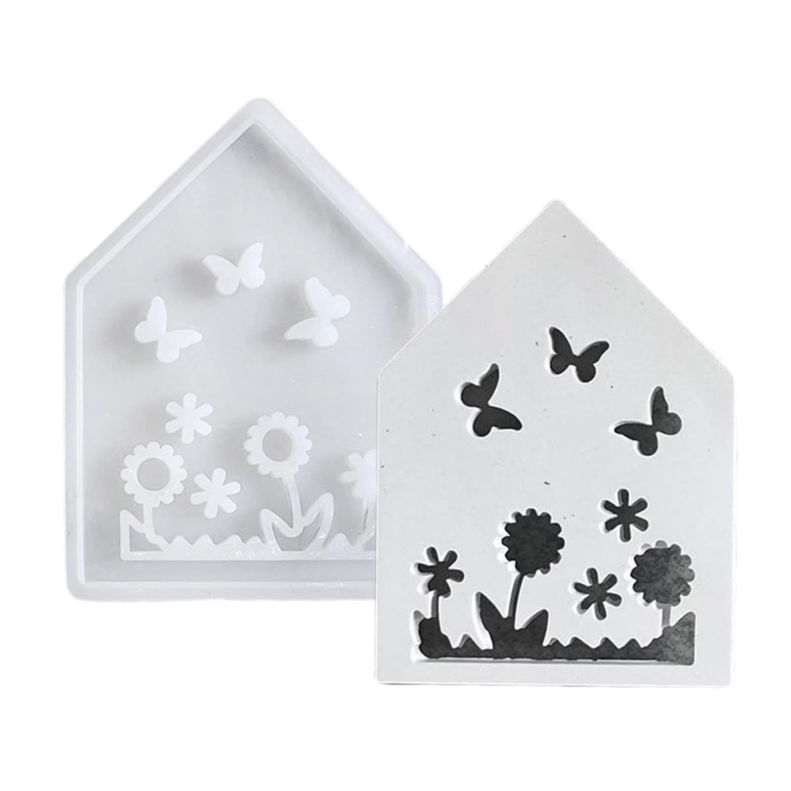 Tsophreniq Bunnies Butterfly House Silicone Molds for Epoxy Resin Soap Making Home Party Decoration Gypsum Silicone Molds