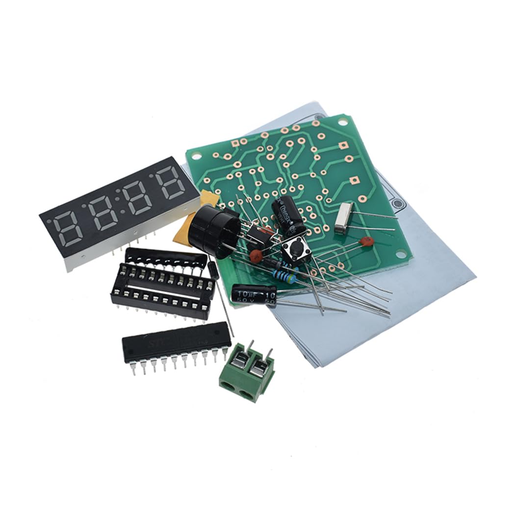 HiLetgo 2pcs AT89C2051 Digital LED Display Electronic Clock DIY Kit 0.56 Inch 4 Bits Electronic Clock Production Suite DIY Kit Red LED Tube 3V-5V
