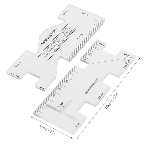 Miniatura 6 de 2 reglas de retazos, mini medidor de medición de mano para el hogar, regla de costura y costura, para un corte fácil de precisión