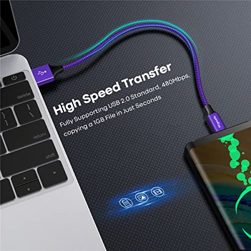undefined USB Type C ケーブル【パープル/0.3m/2本】etguuds 急速充電 QC3.0 タイプc ケーブル 紫 30cm 高速データ転送 ショット cタイプ 短い 高耐久ナイロン Switch、Xperia XZ3 XZ2 XZ、Galaxy S20 S10 S9 Note 8 9 10、LG、Xiaomi, その他Android USB-C機器対応 の商品画像 4