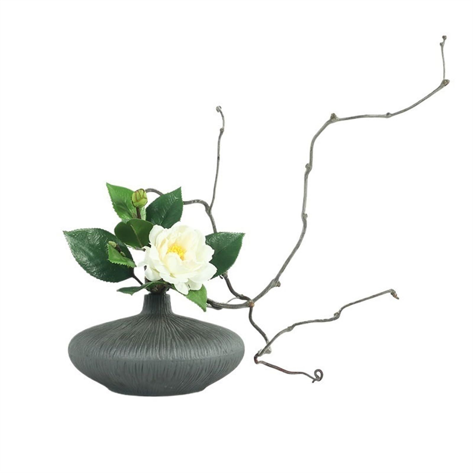 QINGGANG-0224 Faux Flowers Zen Flower Vessel Simulation Flowers Ceramic Ornaments Creative Home Hotel Living Room Interior Soft Decorations for Outdoor Decoration