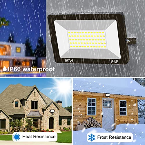 image for LED Flood Light Outdoor, CREATESTAR 60W LED Work Light 6000LM Bright O