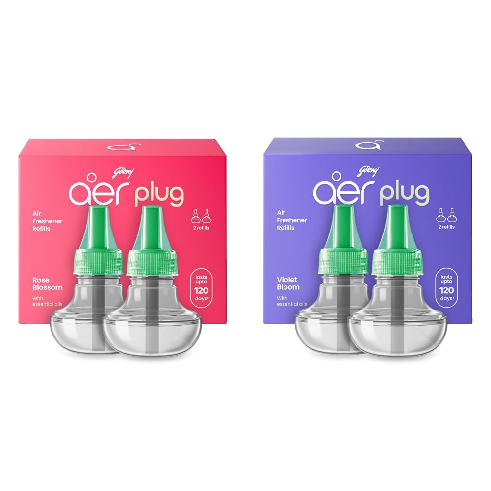 Godrej aer Plug Electric Air Freshener 2 Refills (20ml each) | Rose Blossom | Lasts up to 120 days & Plug Electric Air Freshener 2 Refills (20ml each) | Violet Bloom | Lasts up to 120 days-image-16