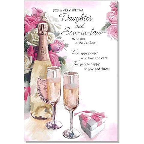 Daughter & Son-in-law Anniversary Card with Verse Cover