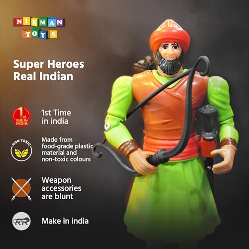 Image of Swarajyache Shiledar - The True Super Hero - 6 Inch Tall Action Figure with Accessories (Mughal, Green)