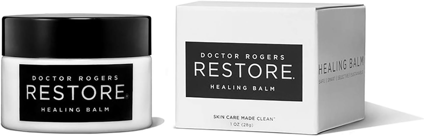 Doctor Rogers RESTORE Healing Balm - Plant-Based, Hypoallergenic, Dermatologist Created (1 oz Glass Jar)